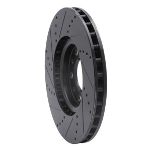 Chrysler 200 Brake Rotor (1) - Front Right - R1 Concepts - Drilled & Slotted - Black - `13-`23
